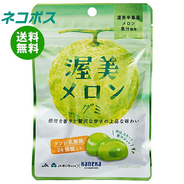 ネコポス カネカ食品 渥美メロングミ ラブレ乳酸菌入 40g×10袋入｜ 全国送料無料 お菓子 グミ 果汁 ジュレ ラブレ乳酸菌 ラブレ 乳酸菌 チャック付き 腸内環境 メロン