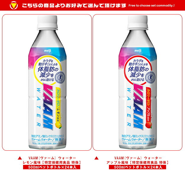 明治 VAAM ヴァーム ウォーター 選べる 2ケースセット 500mlペットボトル×48(24×2)本入｜ 送料無料 よりどり スポーツドリンク カロリーゼロ トクホ 熱中症対策 misono-support-10094743 飲料 食品専門店 味園サポート サンプル画像2