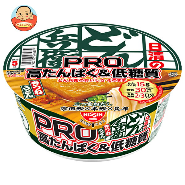 日清食品 日清のどん兵衛PRO 高たんぱく&低糖質 きつねうどん 86g×12個入｜ 送料無料 インスタント食品 カップ麺 うどん