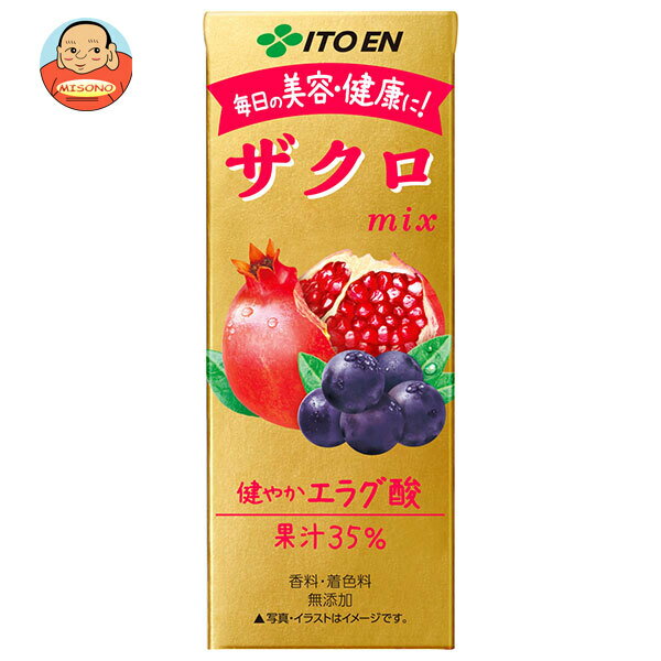 【賞味期限2025.12.29かそれ以降】伊藤園 ザクロミックス 200ml紙パック×24本入×(2ケース)｜ 送料無料 果実飲料 ミックス ベリー 紙パック
