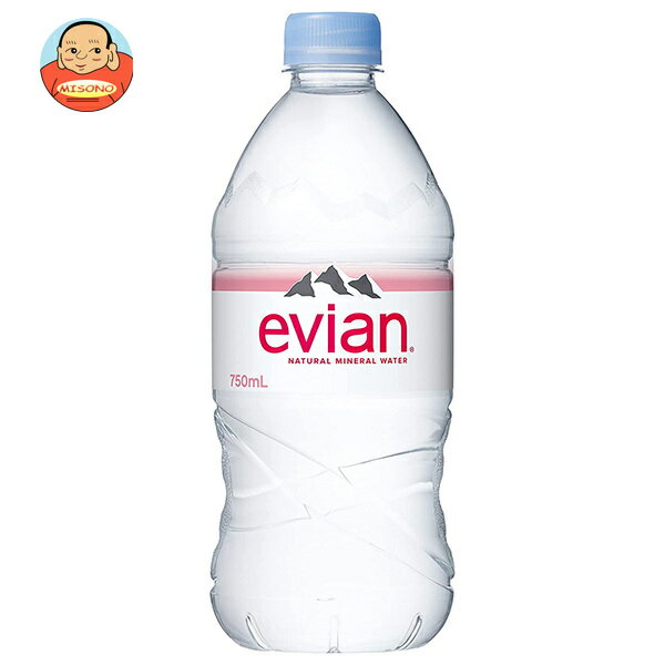 evian (エビアン) 750mlペットボトル×12本入×(2ケース)｜ 送料無料 ミネラルウォーター 海外名水 ペッ..