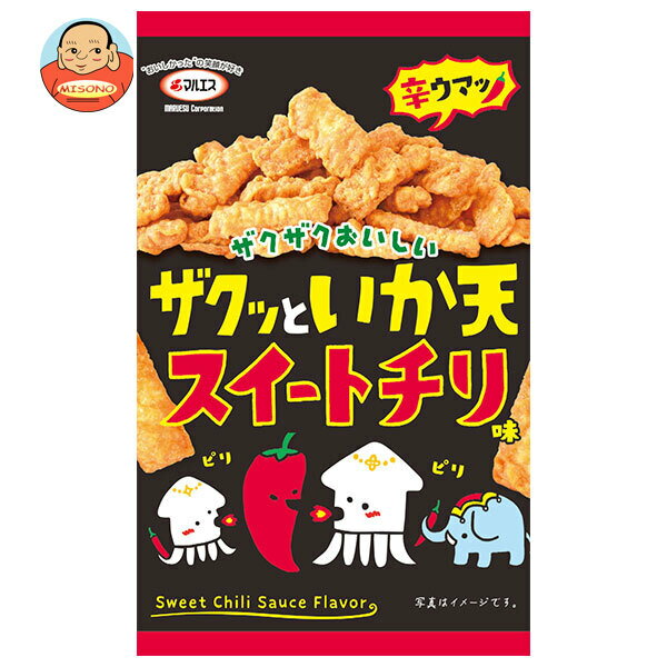 マルエス ザクっといか天 スイートチリ味 27g×5袋入×(2ケース)｜ 送料無料 お菓子 珍味 おつまみ スナック珍味 いかフライ 甘辛 キャノーラ油 スイートチリ