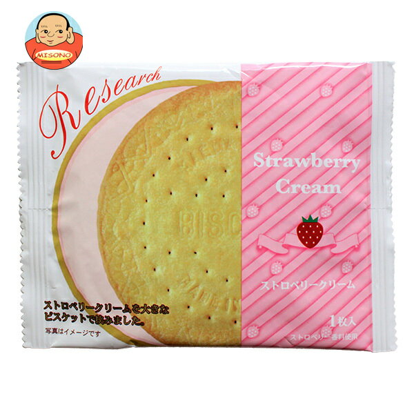 前田製菓 ストロベリーサンドビスケット リサーチ 1枚×10袋入×(2ケース)｜ 送料無料 ビスケット おかし お菓子 おやつ いちご