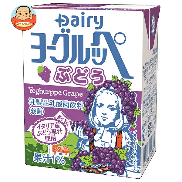 [ポイント5倍！4/17(金)9時59分まで全品対象エントリー&購入]南日本酪農協同 デーリィ ヨーグルッペ ぶどう 200ml紙パック×18本入｜ 送料無料 乳酸菌飲料 乳性 葡萄 ぶどう グレープ フルーツ