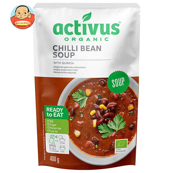 むそう商事 activus OG チリビーンズ 400g×10袋入×(2ケース)｜ 送料無料 トマト スープ 有機スープ 無添加 オーガニック チリ ビーンズ