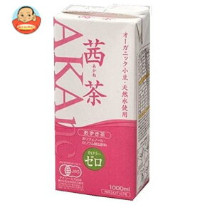 遠藤製餡 茜茶 1L紙パック×6本入｜ 送料無料 茶飲料 健康茶 無糖 ノンカロリー 有機JAS