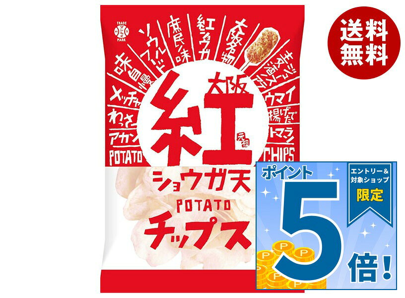 [ポイント5倍！9/24(木)1時59分まで全品対象エントリー&購入]アイデアパッケージ 大阪 紅ショウガ天 ポテトチップス 90g×5袋入｜ 送料無料 お菓子 おやつ スナック菓子 ポテチ ご当地チップス 旨みスナック 関西フレーバー