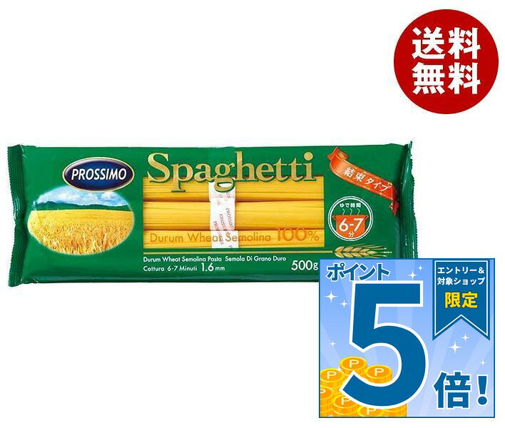 [ポイント5倍！9/11(金)1時59分まで全品対象エントリー&購入]プロッシモ スパゲティ 結束タイプ(1.6mm) 500g(100g×5束)×20袋入×(2ケース)｜ 送料無料 一般食品 パスタ麺 乾麺 misonoya-10066137 MISONOYA楽天市場店 パッケージ画像