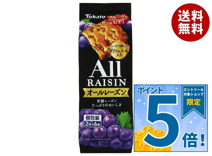 [ポイント5倍！9/24(木)1時59分まで全品対象エントリー&購入]東ハト オールレーズン 12枚(2枚×6袋)×12個入｜ 送料無料 レーズン ぶどう ブドウ 葡萄 クッキー 菓子