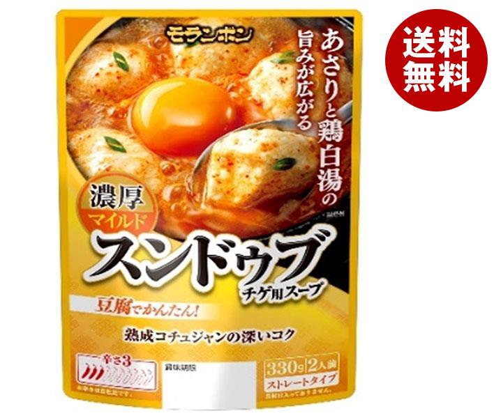 モランボン スンドゥブチゲ用スープ 濃厚マイルド 330g×10袋入｜ 送料無料 鍋 鍋つゆ 鍋スープ 調味料 韓国料理のサムネイル