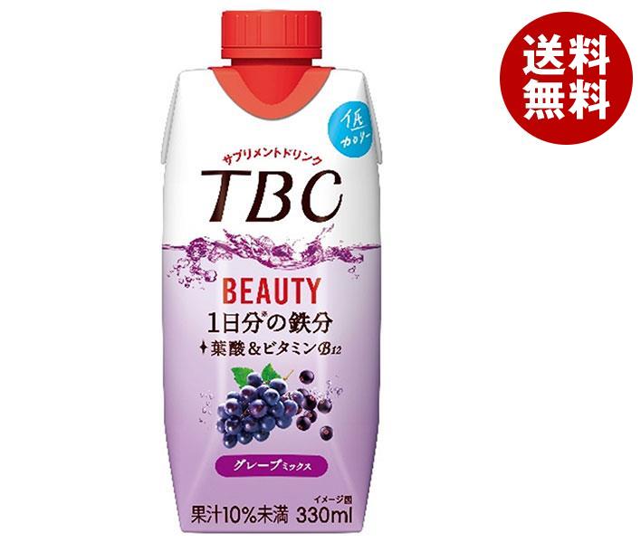 送料無料 【2ケースセット】森永乳業 TBC 鉄分＋葉酸 ピーチミックス(プリズマ容器) 330ml紙パック×12本入×(2ケース) ※北海道・沖縄・離島は別途送料が必要。