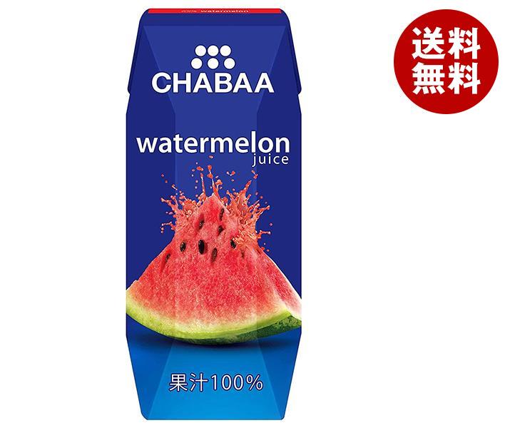 HARUNA(ハルナ) CHABAA(チャバ) 100%ジュース ウォーターメロン(プリズマ容器) 180ml紙パック×36本入｜ 送料無料 果汁100% すいか レモン ミックス 紙パックのサムネイル