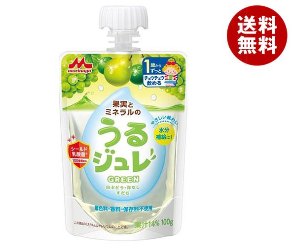 森永乳業 うるジュレ GREEN 100gパウチ×36本入｜ 送料無料 果実 ゼリー飲料 ベビー 赤ちゃん 水分補給 乳酸菌