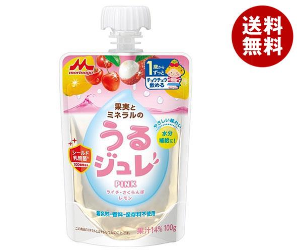 森永乳業 うるジュレ PINK 100gパウチ×36本入×(2ケース)｜ 送料無料 果実 ゼリー飲料 ベビー 赤ちゃん 水分補給 乳酸菌