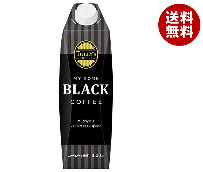 伊藤園 TULLY'S COFFEE(タリーズコーヒー) ブラック 1L紙パック×6本入｜ 送料無料 無糖 珈琲 コーヒー 紙パックのサムネイル