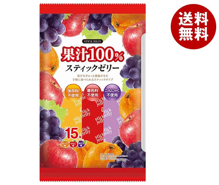リボン 100％ スティックゼリー 15本×12袋入×(2ケース)｜ 送料無料 お菓子 おやつ ゼリー フルーツのサムネイル