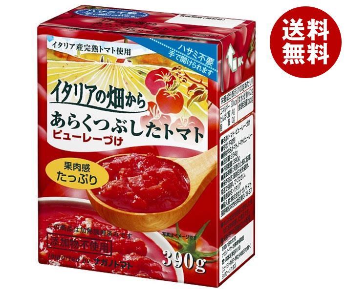 ナガノトマト イタリアの畑から あらくつぶしたトマト ピューレーづけ 390g×12箱入| 送料無料 トマトピューレ トマトソース 調味料