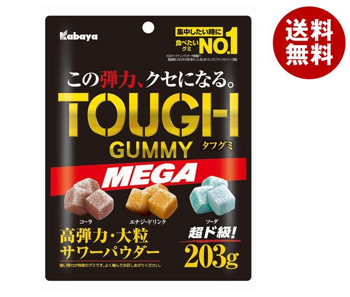 カバヤ タフグミMEGA 203g×6袋入×(2ケース)｜ 送料無料 お菓子 グミ 袋 TOUGH 高弾力大粒サワー