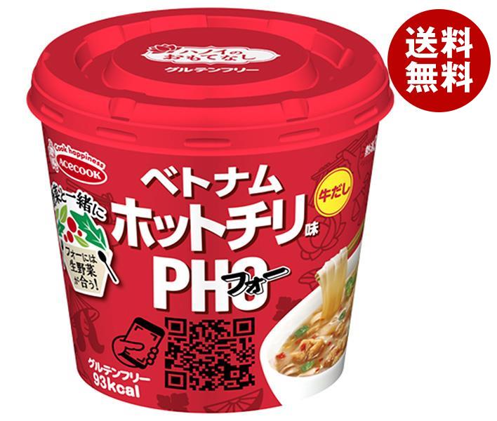 エースコック ハノイのおもてなし ホットチリ味フォー 32g×12(6×2)個入｜ 送料無料 スープ インスタント 即席 カップ麺 米粉麺