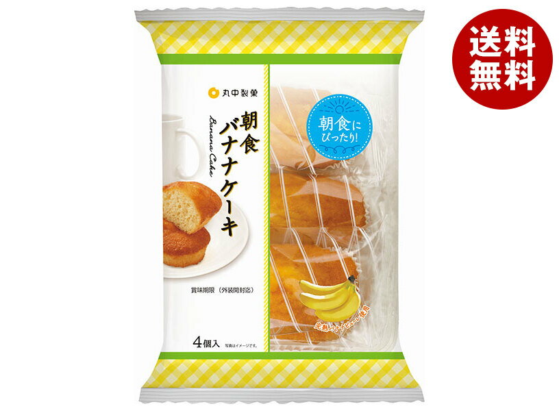 丸中製菓 朝食バナナケーキ 4個×6袋入×(2ケース)｜ 送料無料 お菓子 洋菓子 ケーキ ばなな 朝ごはん 軽食