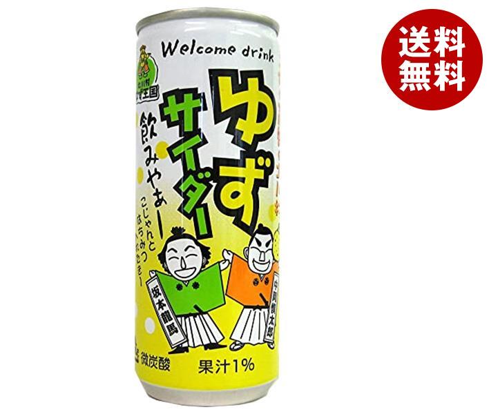 北川村ゆず王国 ゆずサイダー 250ml缶×30本入｜ 送料無料 炭酸 柑橘 はちみつ