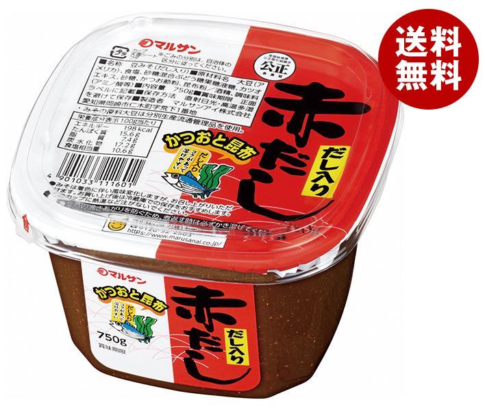 マルサンアイ だし入り 赤だし 750g×8個入｜ 送料無料 調味料 みそ