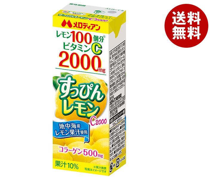 メロディアン すっぴんレモンC2000 200ml紙パック×24本入×(2ケース)| 送料無料 果汁 れもん