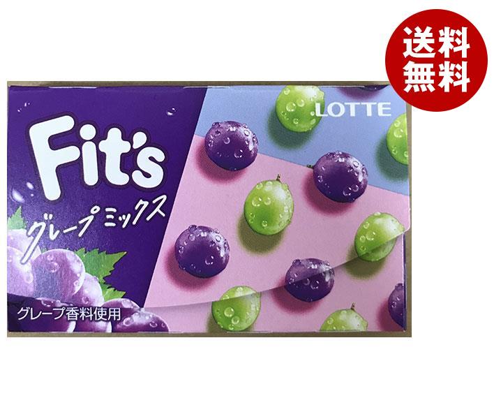 ロッテ Fit’s グレープミックス 12枚×10個入｜ 送料無料 お菓子 ガム フィッツ ぶどう 葡萄 ブドウ