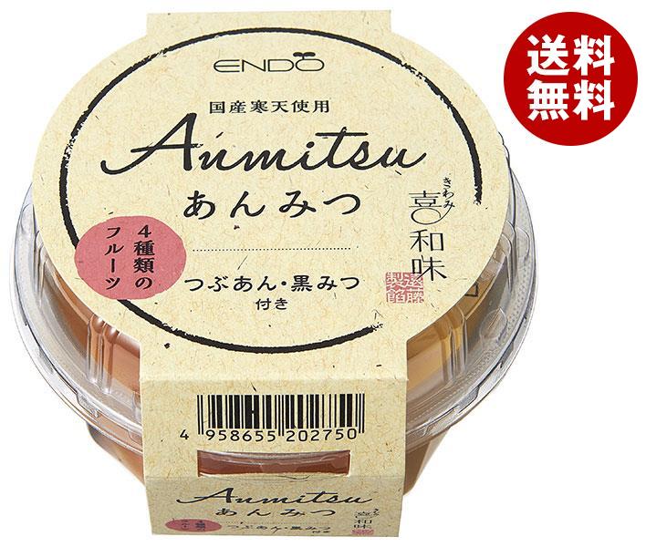 あんみつ 遠藤製餡 喜和味 あんみつ 250g×24(6×4)個入｜ 送料無料 あんみつ 和菓子 おやつ 寒天 つぶあん 黒蜜 フルーツ