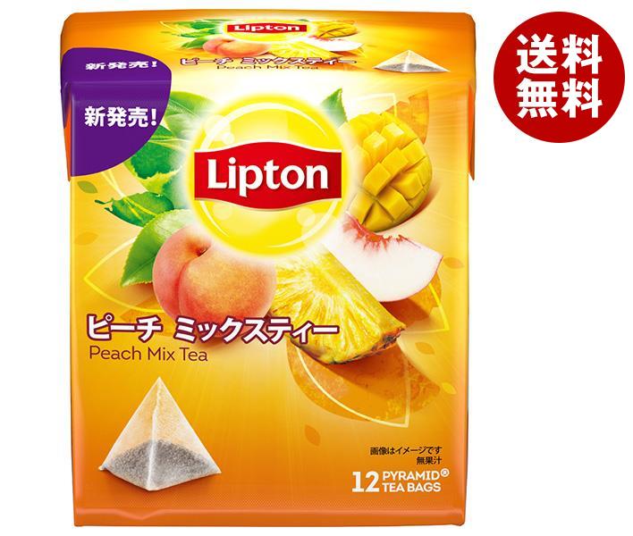 キーコーヒー リプトン ピーチミックスティー ティーバッグ 12P×6箱入｜ 送料無料 リプトン 紅茶 ティー パック ピーチティー