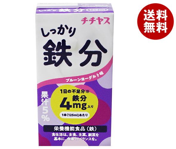 チチヤス しっかり鉄分 125ml紙パック×24(12×2)本入×(2ケース)｜ 送料無料 鉄分 紙パック 乳酸菌 ビタミン 鉄 葉酸