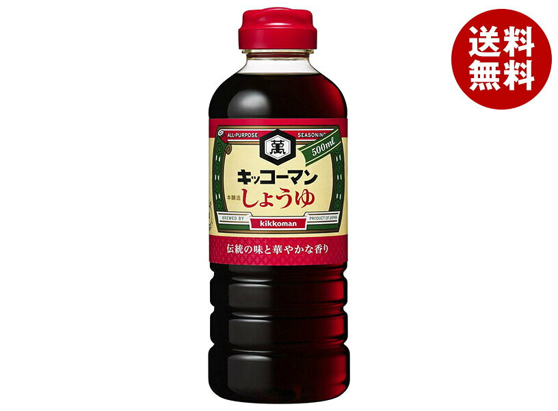キッコーマン こいくちしょうゆ 500mlペットボトル×12本入×(2ケース)｜ 送料無料 醤油 しょうゆ 濃口醤油 濃口しょうゆ