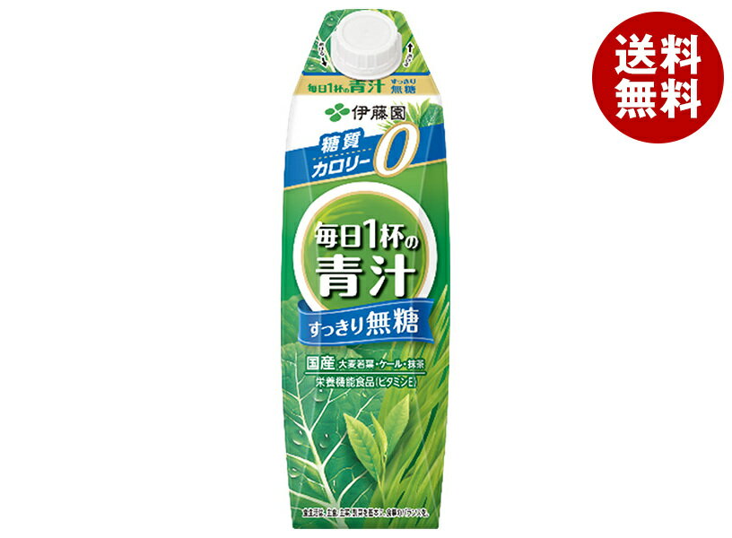 伊藤園 毎日1杯の青汁 すっきり無糖 1000ml紙パック×6本入×(2ケース)｜ 送料無料 栄養 健康 カロリー0 ビタミン