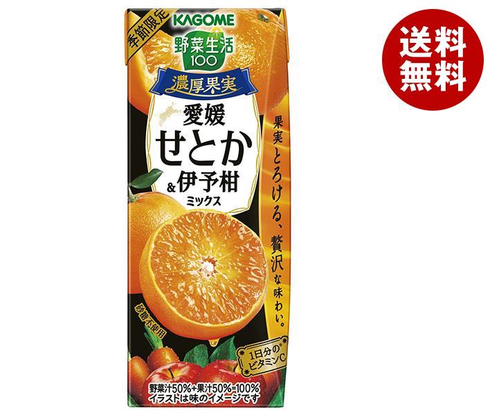 [ポイント5倍！4/10(水)1時59分まで全品対象エントリー&購入]カゴメ 野菜生活100 濃厚果実 愛媛せとか＆伊予柑ミックス 195ml紙パック×24本入×(2ケース)｜ 送料無料 野菜ジュース 野菜 柑橘 ミックスジュースのサムネイル