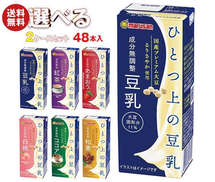 マルサンアイ ひとつ上の豆乳シリーズ 選べる2ケースセット 200ml紙パック×48(24×2)本入｜ 送料無料 マルサン 豆乳 無調整 豆乳 200ml 成分無調整豆乳