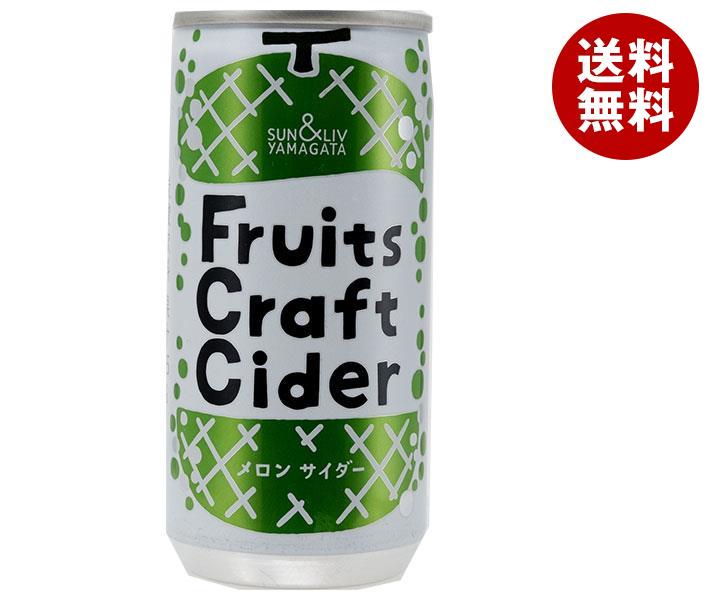 山形食品 FruitsCraftCider メロン 200ml缶×30本入×(2ケース)｜ 送料無料 メロン 炭酸 炭酸飲料 サイダー