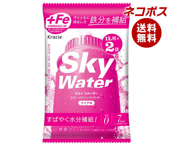 【全国送料無料】【ネコポス】クラシエフーズ スカイウォーターライチ味 1L用 (7g×2)×5袋入｜ 熱中症対策 カルシウム スポーツドリンク 粉末