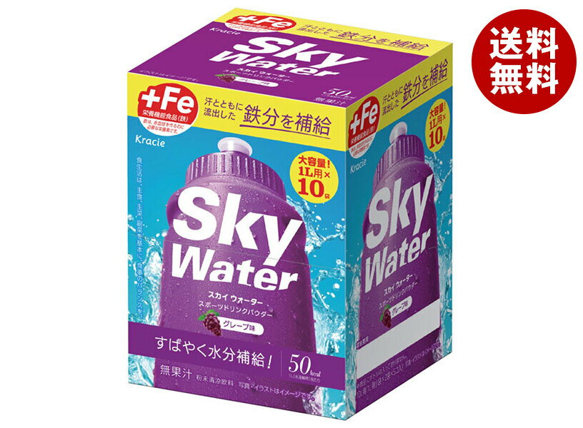 クラシエフーズ スカイウォーター グレープ味 1L用 (14.5g×2×5袋)×1箱入｜ 送料無料 熱中症対策 カルシウム スポーツドリンク 粉末