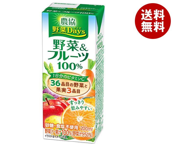 [ポイント5倍！1/16(木)1時59分まで全品対象エントリー&購入]雪印メグミルク 農協 野菜Days 野菜＆フルーツ100% 200ml紙パック×18本入｜ 送料無料 野菜ジュース 100%ジュース 食物繊維