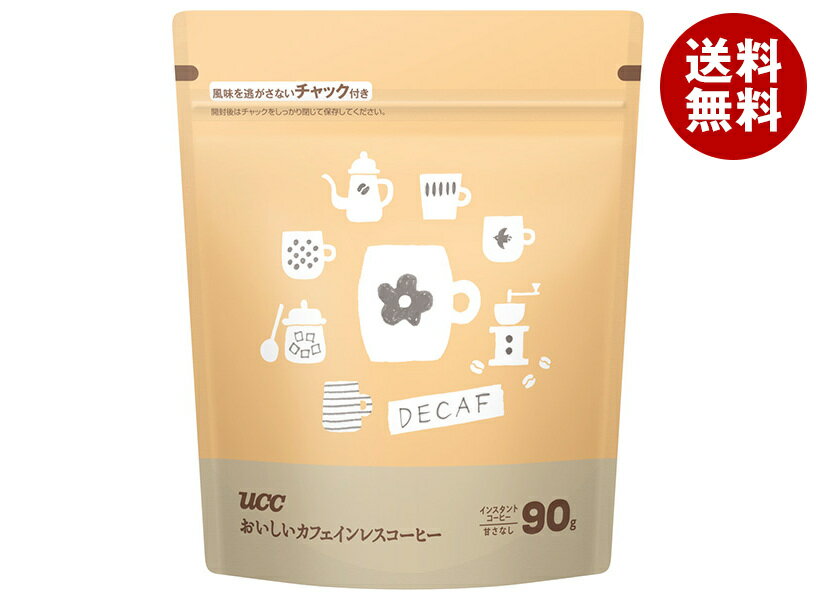 UCC おいしいカフェインレスコーヒー 90g×12袋入｜ 送料無料 インスタントコーヒー コーヒー カフェインレス