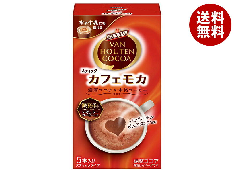 片岡物産 バンホーテン カフェモカ (15g×5本)×6個入×(2ケース)｜ 送料無料 嗜好品 粉末ドリンク スティック 調整ココア