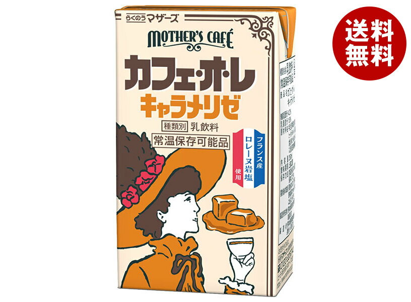 [ポイント5倍！6/11(火)1時59分まで全品対象エントリー&購入]らくのうマザーズ カフェオレ キャラメリゼ 250ml紙パック×24本入｜ 送料無料 カフェオレ パック コーヒー 珈琲のサムネイル