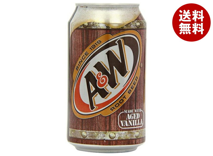 【賞味期限2024.07.31かそれ以降】シーエフシージャパン A&W ルートビア 355ml缶×24(12×2)本入｜ 送料無料 ソーダ 炭酸 スパークリング コーラ ハッカ アメリカ