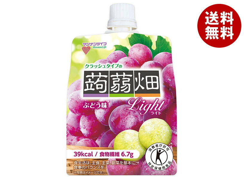 マンナンライフ クラッシュタイプの蒟蒻畑ライト ぶどう味【特定保健用食品 特保】 150gパウチ×30本入｜ 送料無料 ゼリー飲料 蒟蒻畑 ぶどう味 こんにゃくゼリー ぶどう ブドウ 葡萄 その1