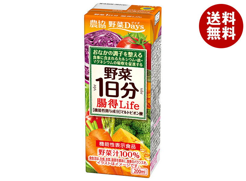 雪印メグミルク 農協 野菜Days 野菜1日分 腸得Life 200ml紙パック×24本入×(2ケース)｜ 送料無料 栄養機能食品 野菜ジュース ミックスジュース