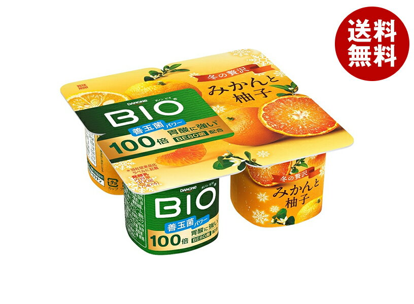【送料無料・メーカー/問屋直送品・代引不可】ダノンジャパン ダノンビオ BIO みかんと柚子 (75g×4)×6個入｜ ダノン ヨーグルト ダノンヨーグルトのサムネイル