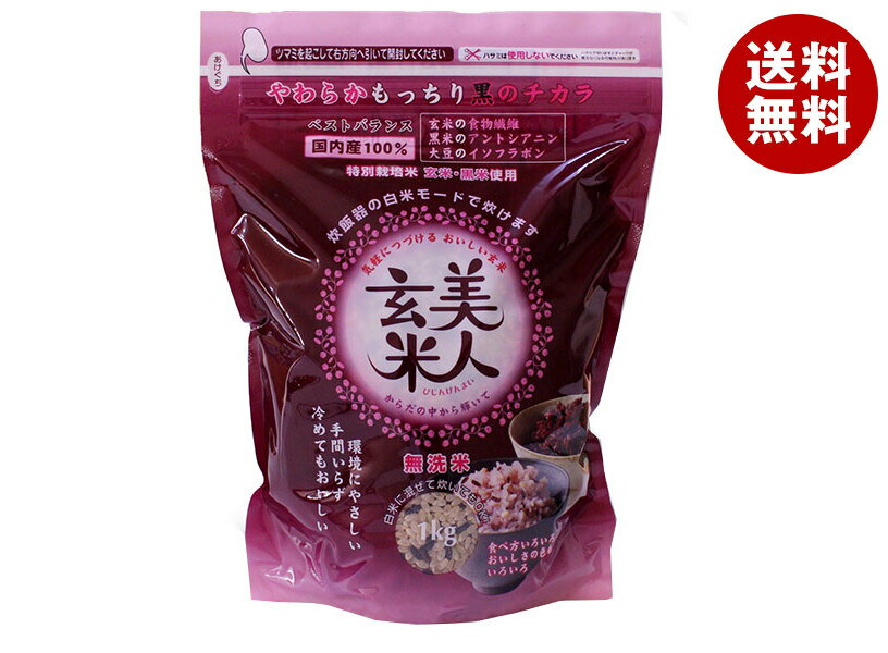 オクモト 美人玄米(国産) 1kg×10袋入×(2ケース)| 送料無料 米 玄米 ごはん ご飯 無洗米 国内産100%