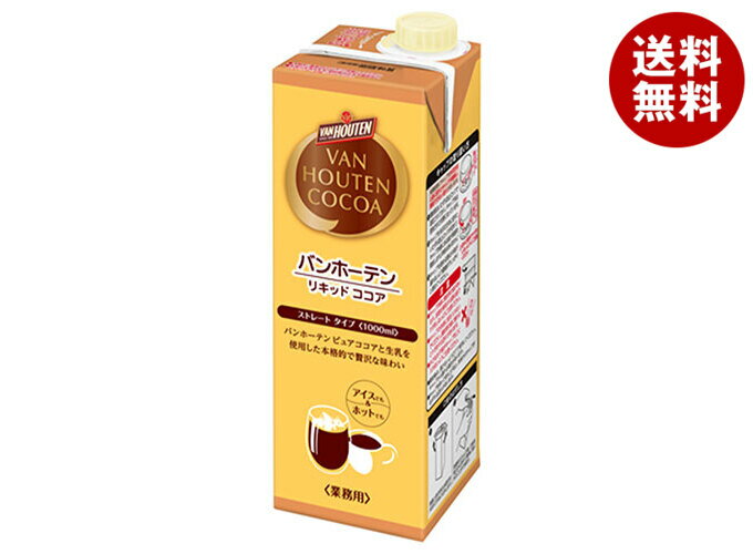 片岡物産 バンホーテン リキッド ココア 1000ml紙パック×6本入| 送料無料 ココア リキッドココア