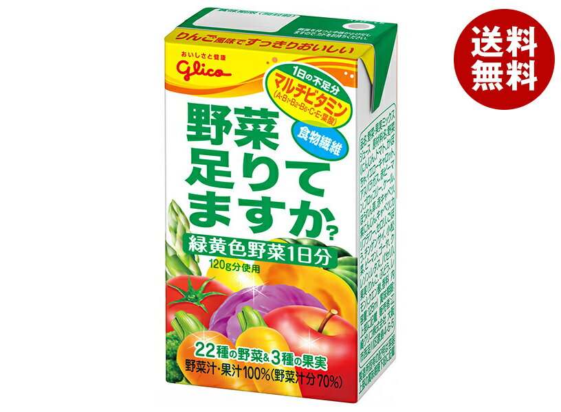 グリコ乳業 野菜、足りてますか? 125ml紙パック×24本入×(2ケース)| 送料無料 野菜ミックス 紙パック マルチビタミン 食物繊維