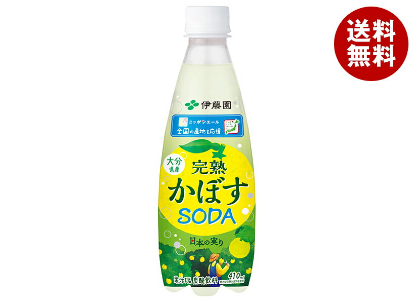 伊藤園 ニッポンエール 大分県産完熟かぼすソーダ 410mlペットボトル×24本入｜ 送料無料 フルーツ 完熟 かぼす ソーダのサムネイル